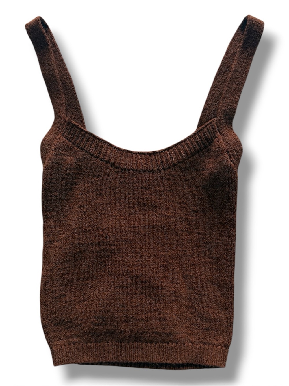 twik Chocolate Brown Knit Tank Top Loungewear XS